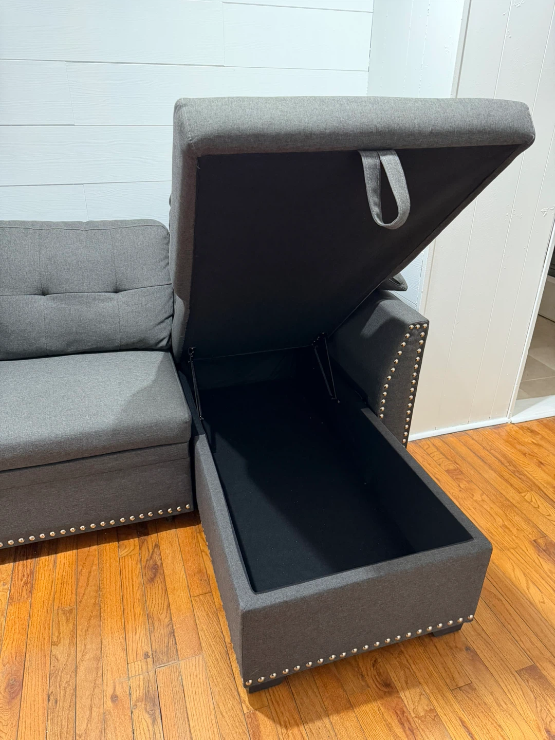 Gray Sectional Sofa with Storage - photo 4
