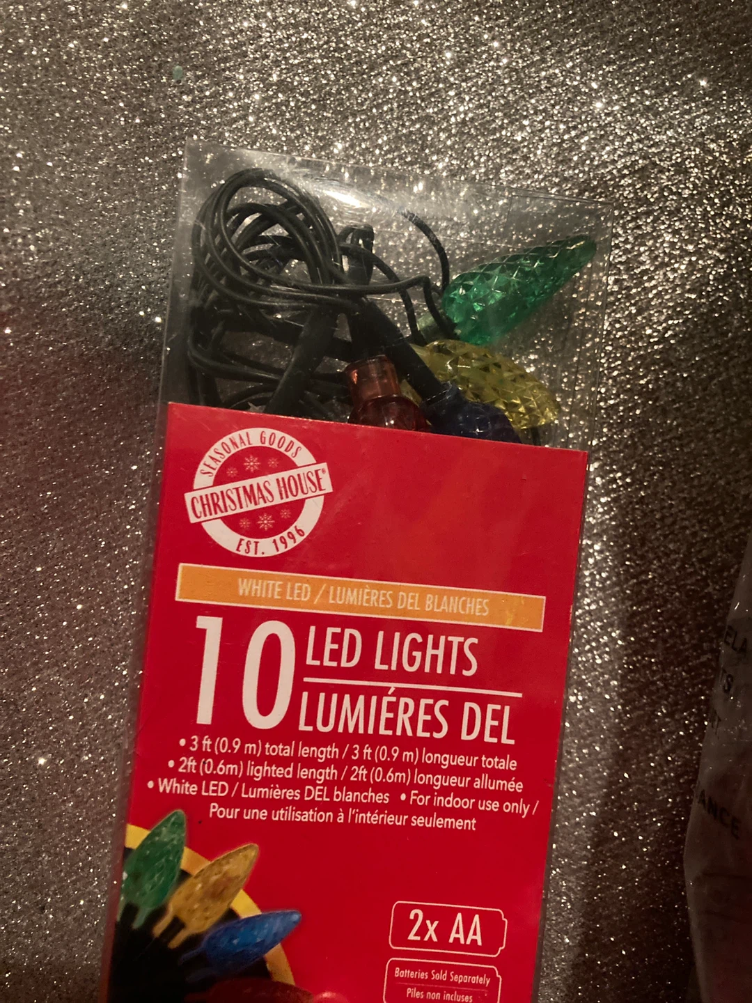 Christmas string lights 10 LED Lights - New