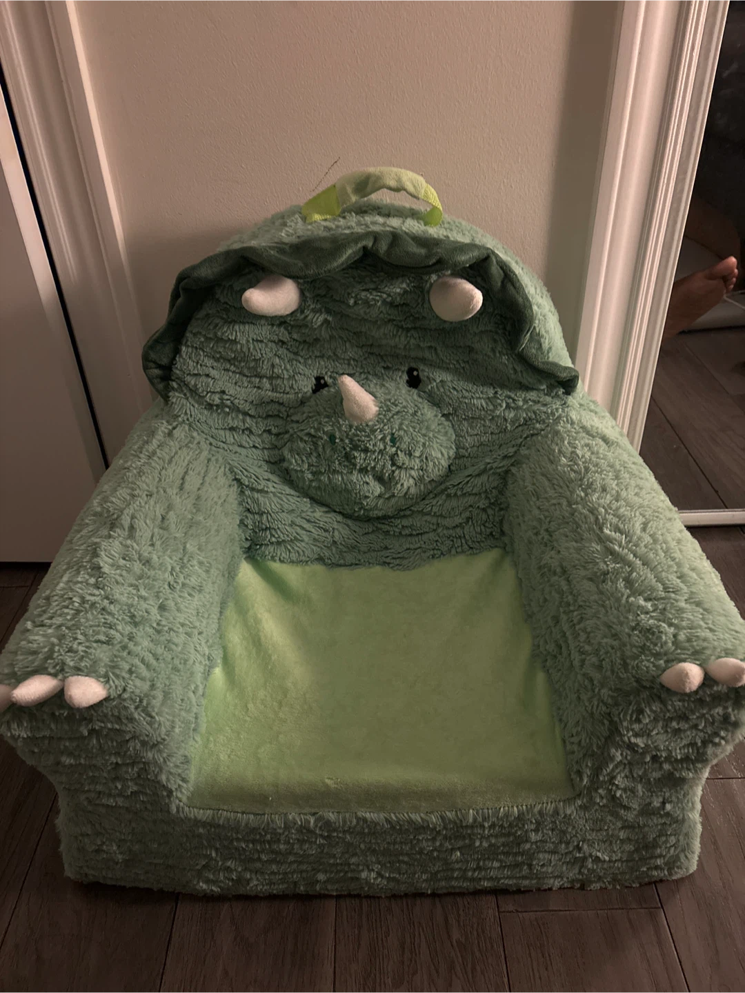 Green Dinosaur Fluffy Toddler Chair - photo 2