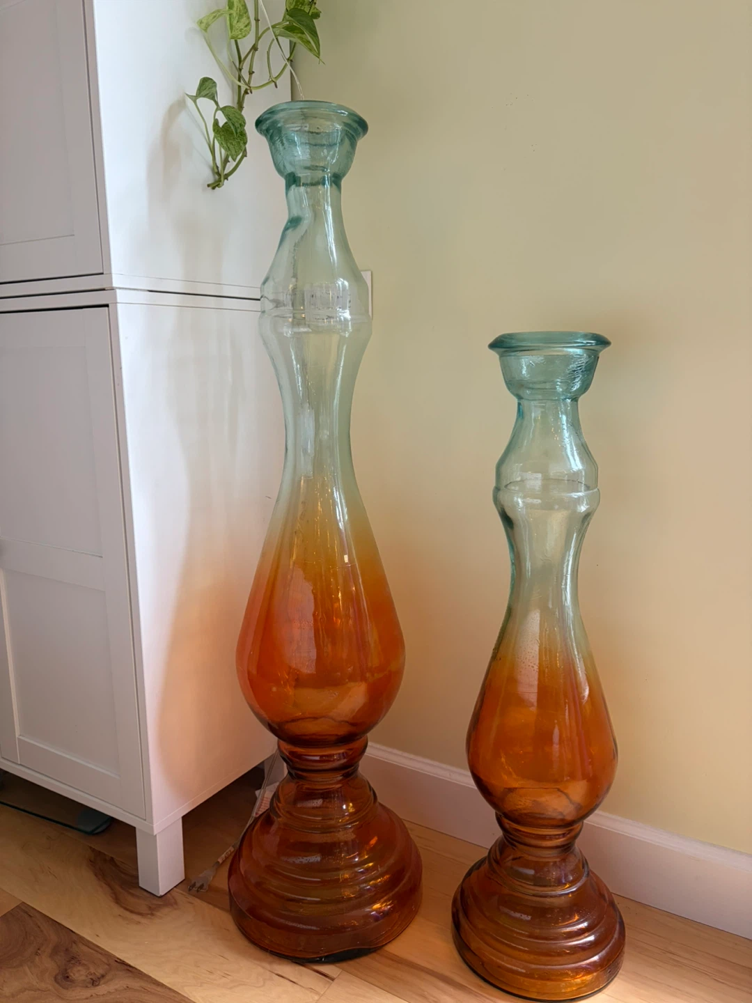 Glass Decorative Vases - Set of 2