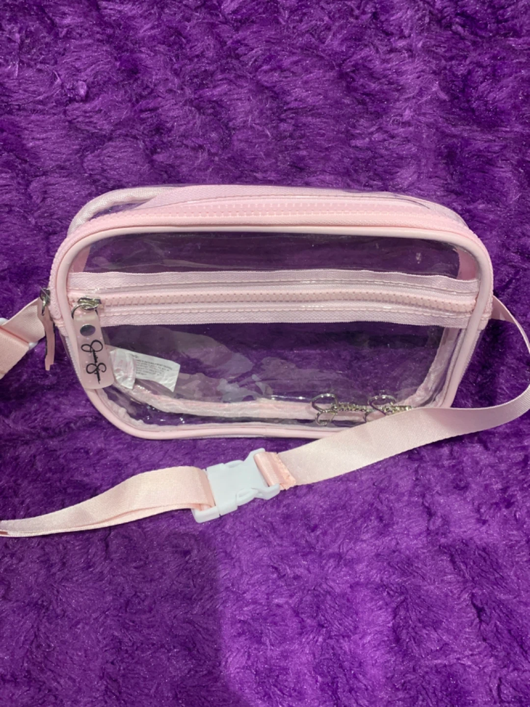 Jessica Simpson Clear Pink Belt Bag