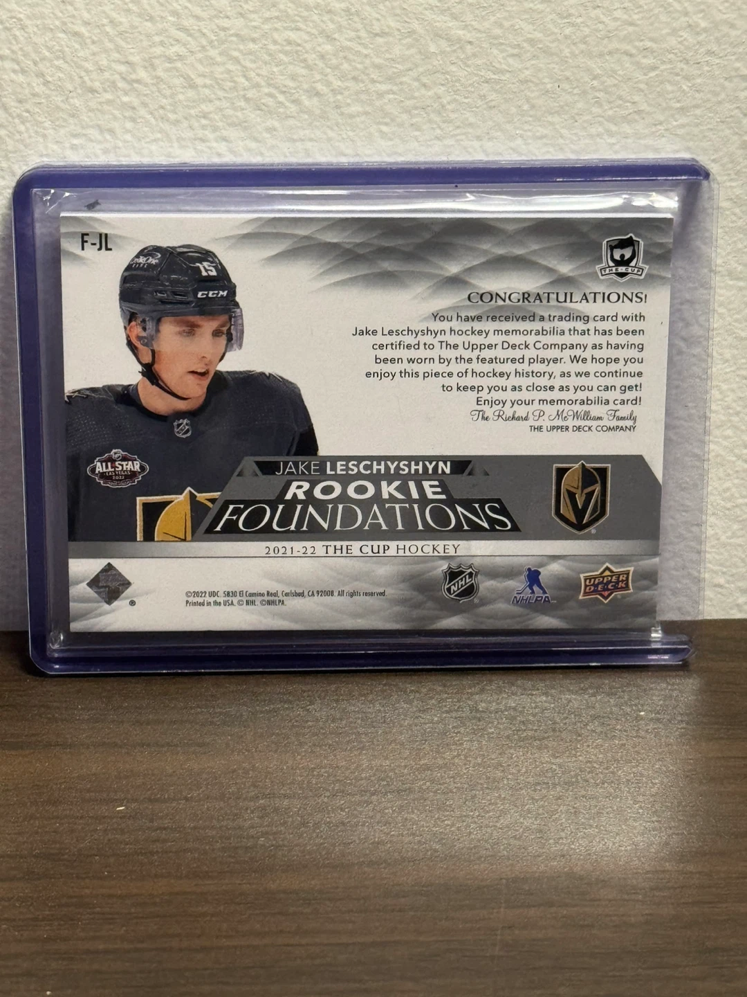 Jake Leschyshyn Rookie Card - Golden Knights - photo 2
