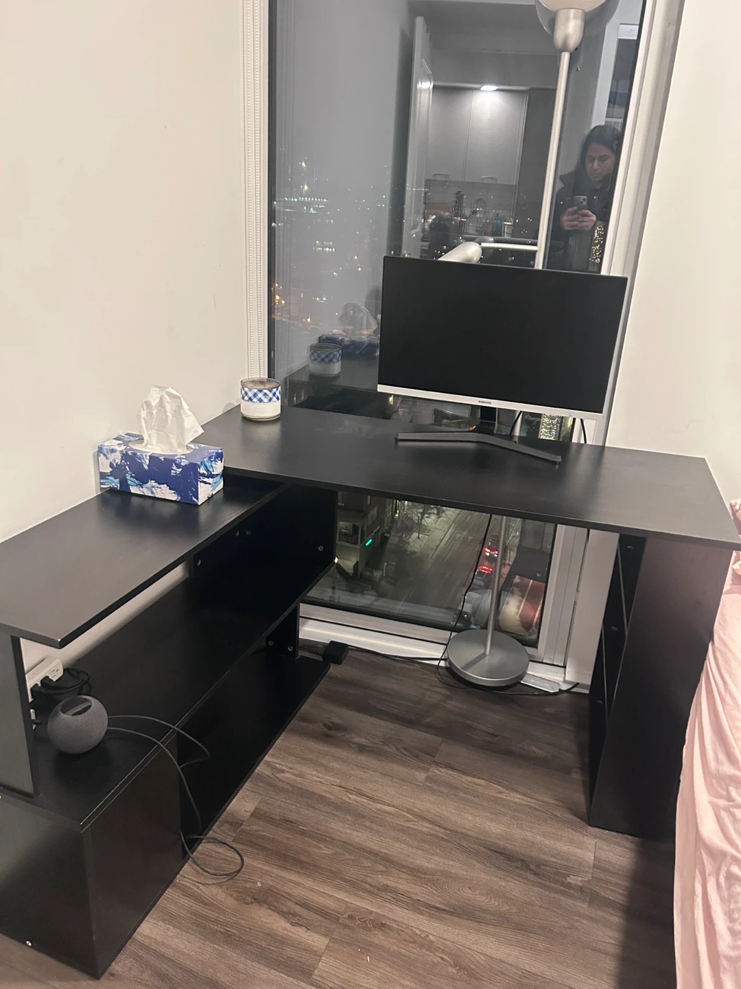 Modern Black L-Shaped Desk