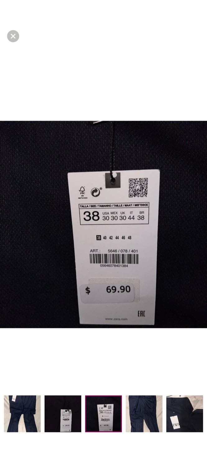 Zara Navy Blue Blazer & Pants - Size 38 - photo 5