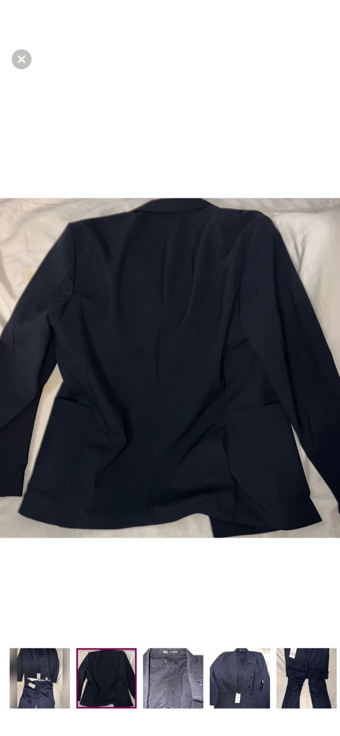 Zara Navy Blue Blazer & Pants - Size 38 - photo 4
