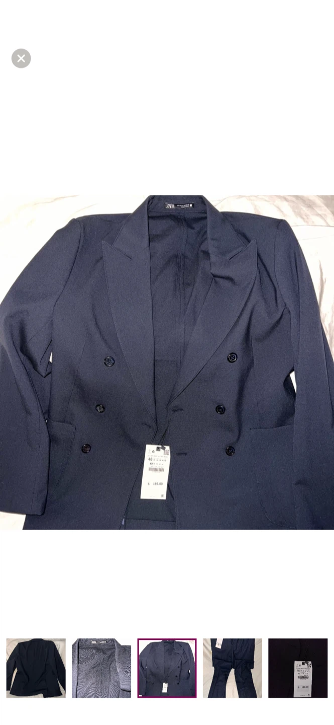 Zara Navy Blue Blazer & Pants - Size 38 - photo 2