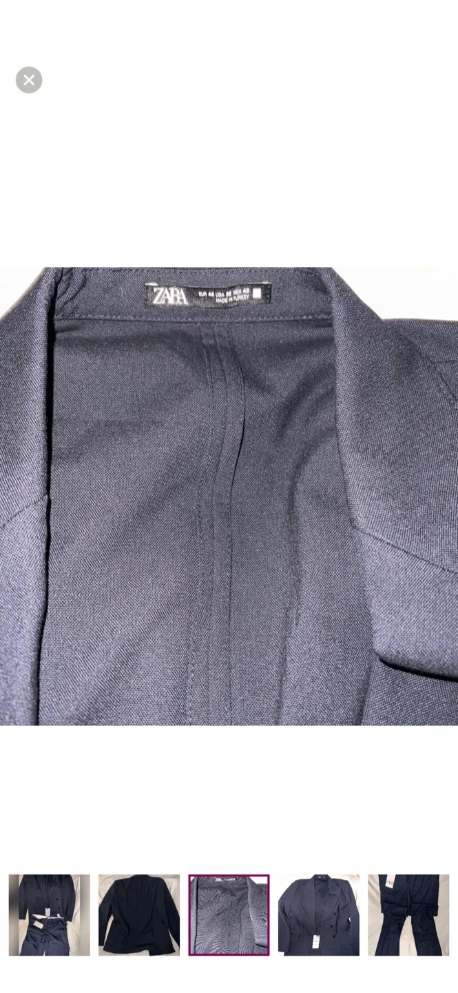 Zara Navy Blue Blazer & Pants - Size 38 - photo 3