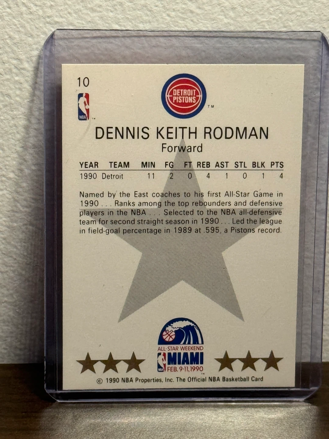 Dennis Rodman NBA Hoops Trading Card - photo 2