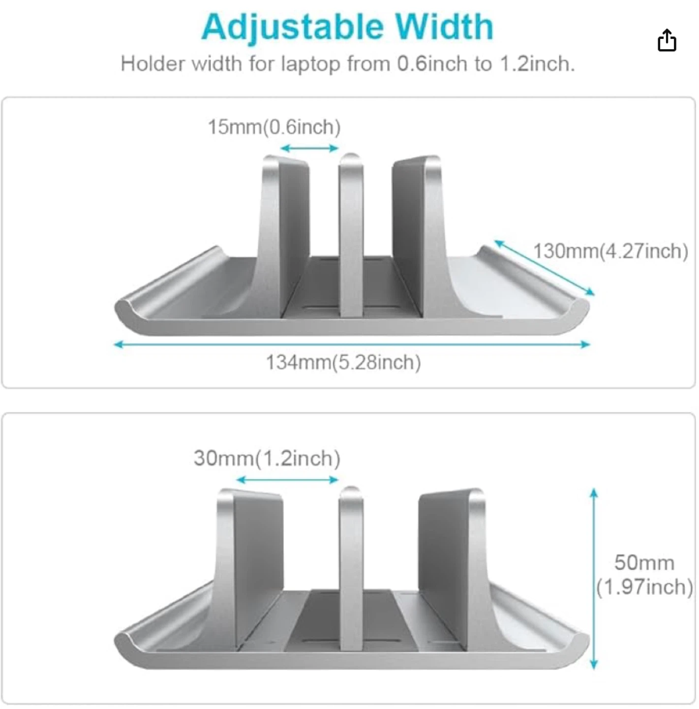 Adjustable Aluminum Vertical Laptop Stand - photo 3