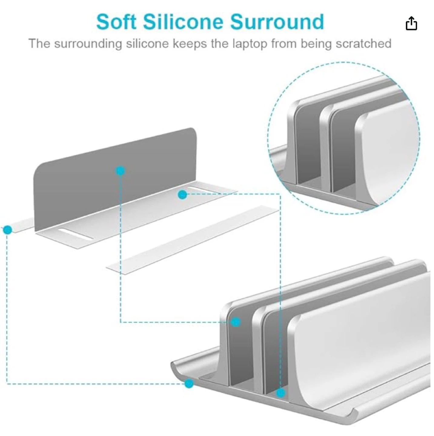 Adjustable Aluminum Vertical Laptop Stand - photo 4