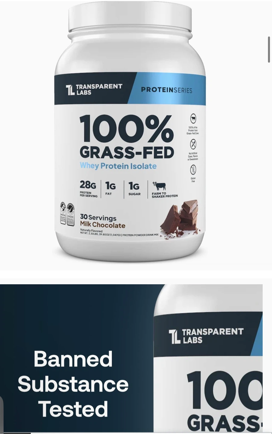 Transparent Labs 100% Grass-Fed Whey Protein Isolate