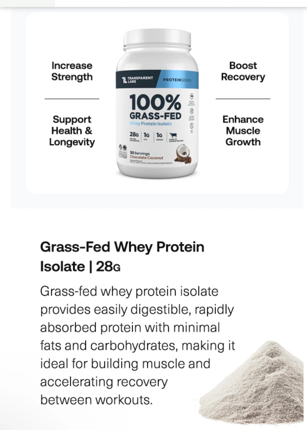 Transparent Labs 100% Grass-Fed Whey Protein Isolate - photo 2