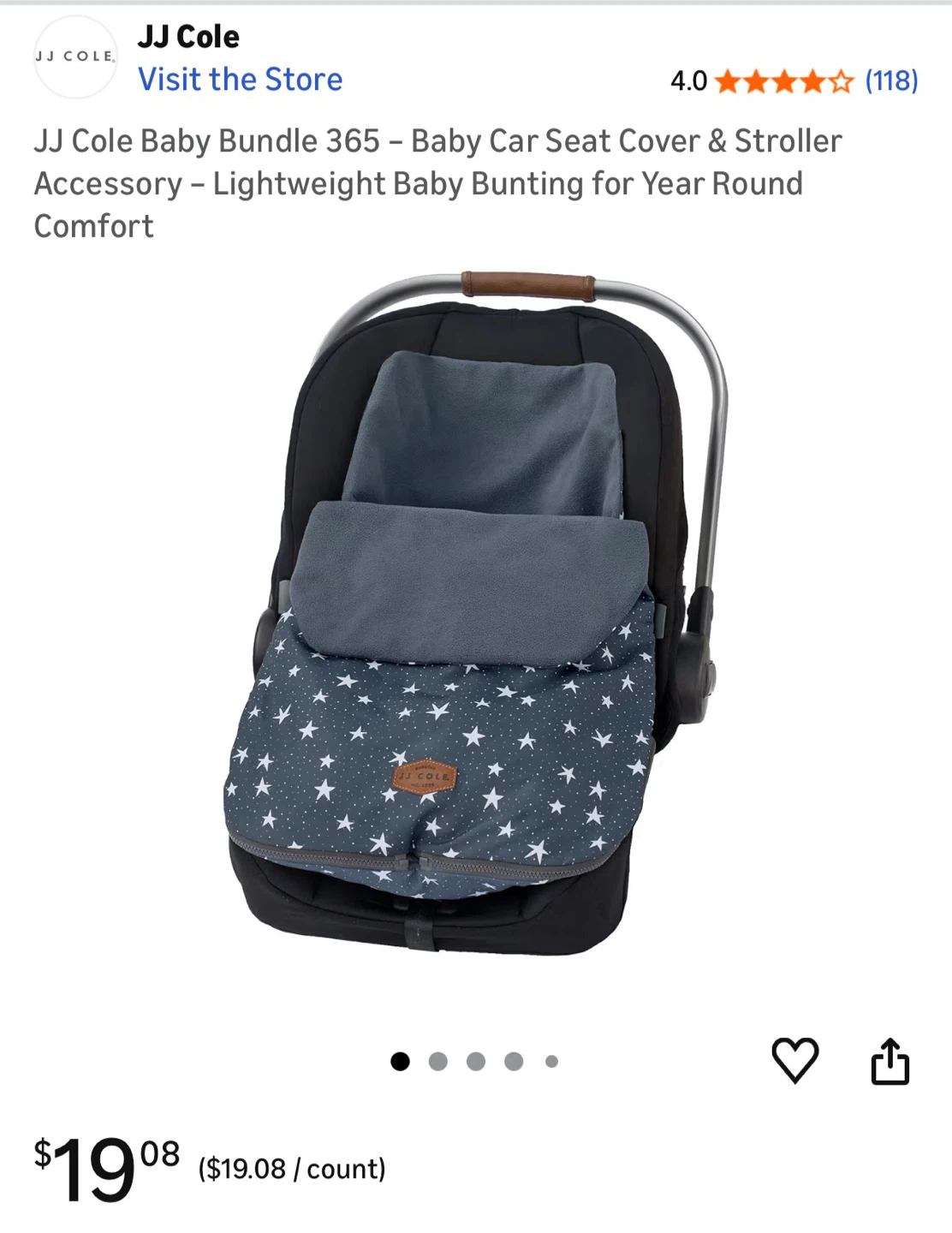JJ Cole Baby Bundle 365 - Car Seat Cover