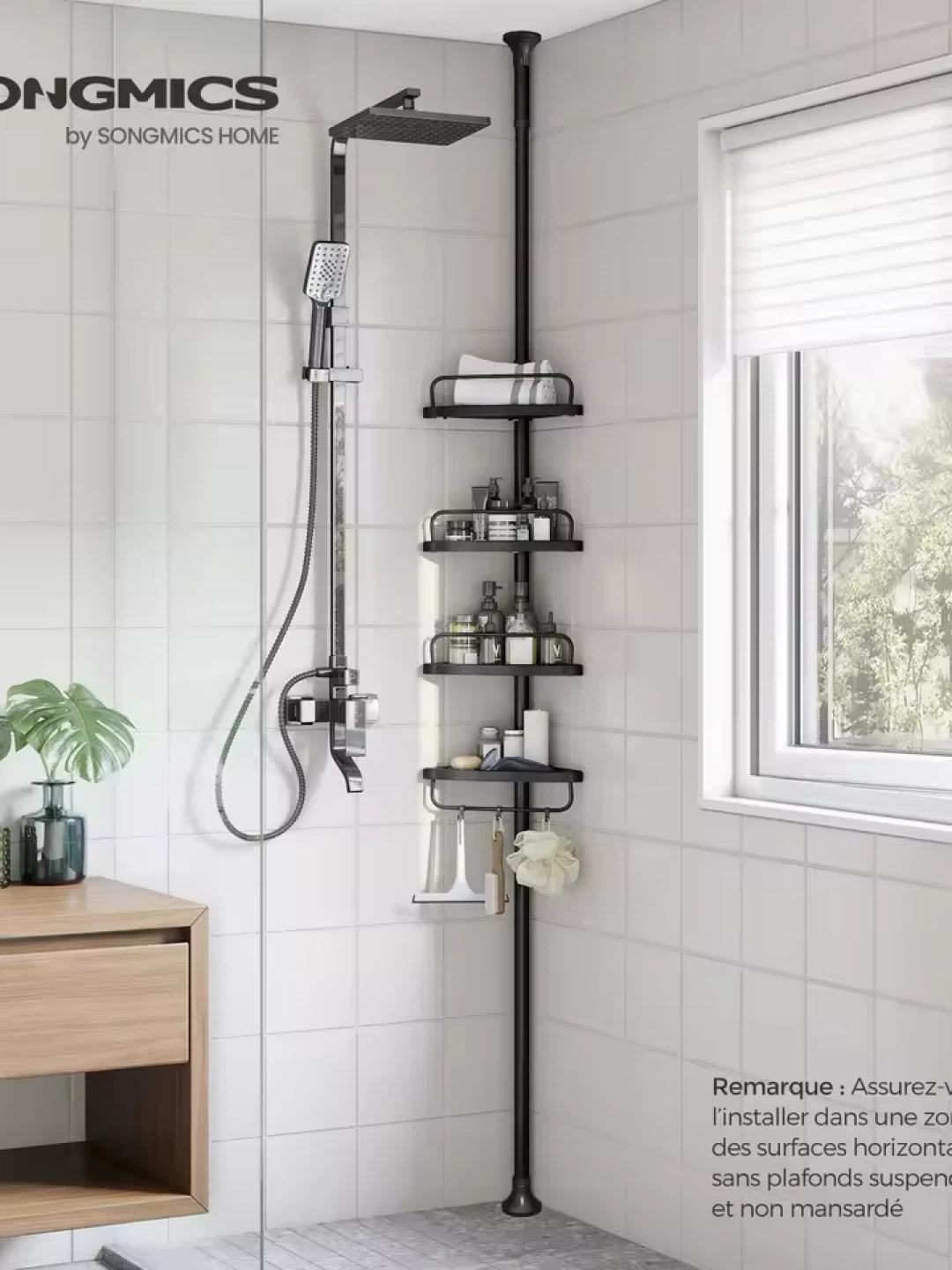 🚚🚚📦Corner Shower Caddy Tension Pole - Black - photo 3