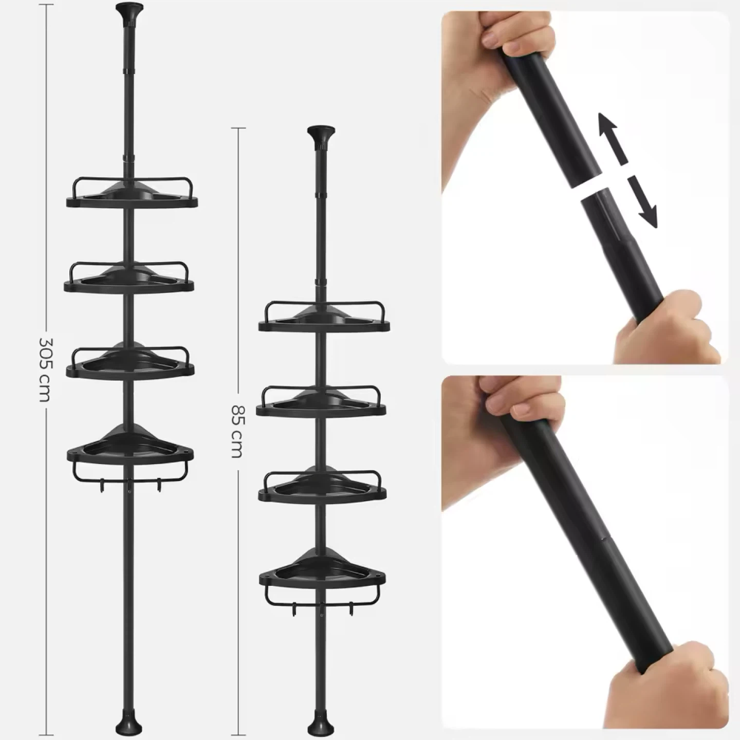 🚚🚚📦Corner Shower Caddy Tension Pole - Black - photo 4