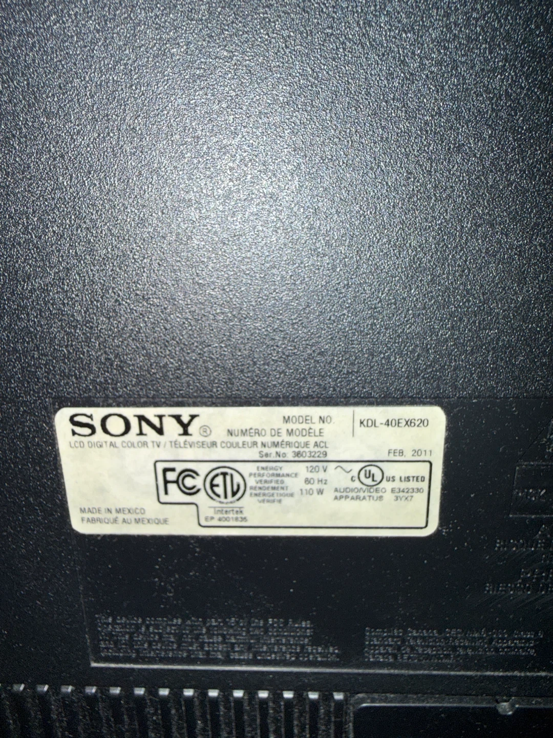 Sony KDL-40EX620 40" LCD TV - photo 2