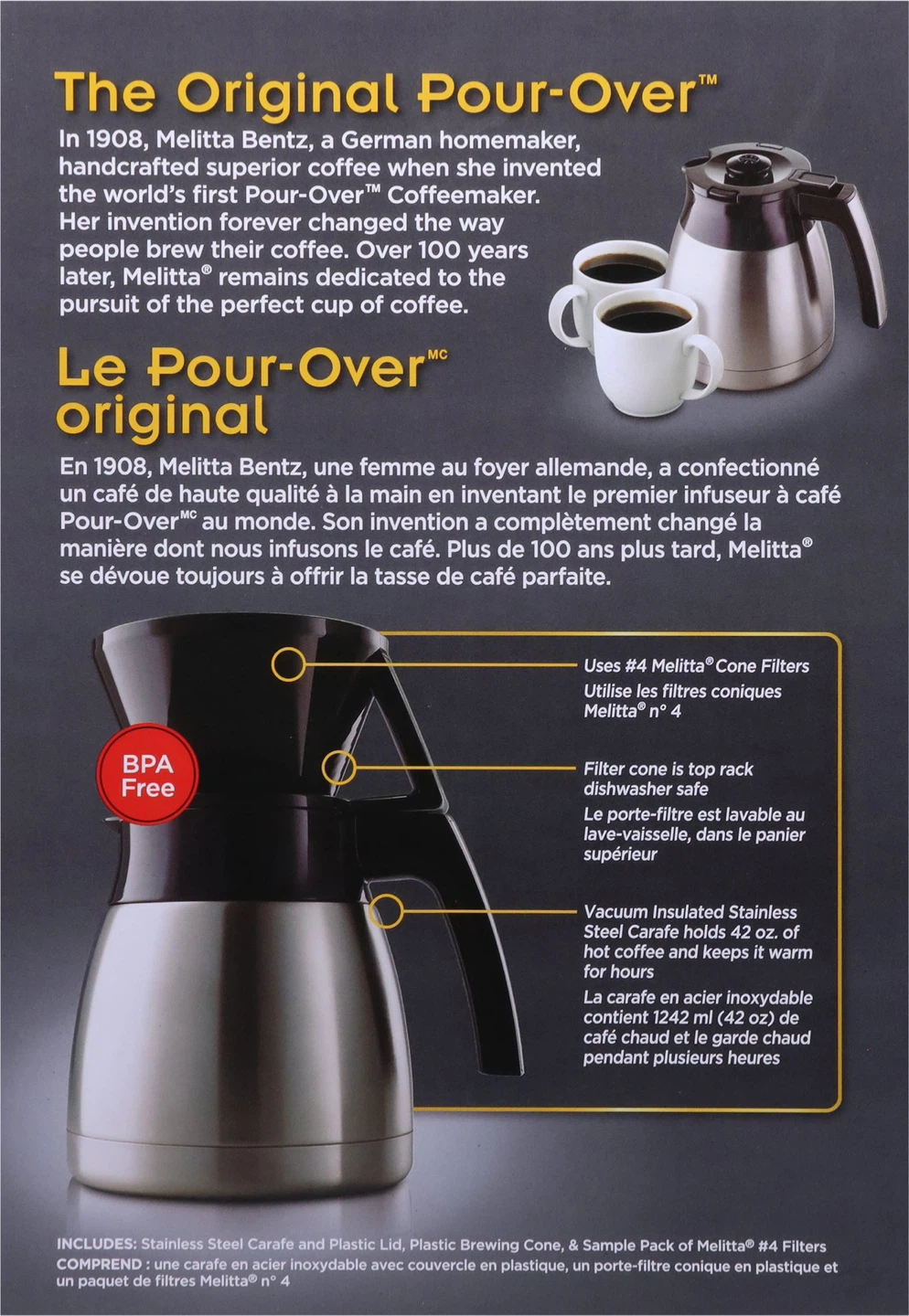 Melitta Pour-Over Brewing Cone Coffeemaker - 42oz - photo 2