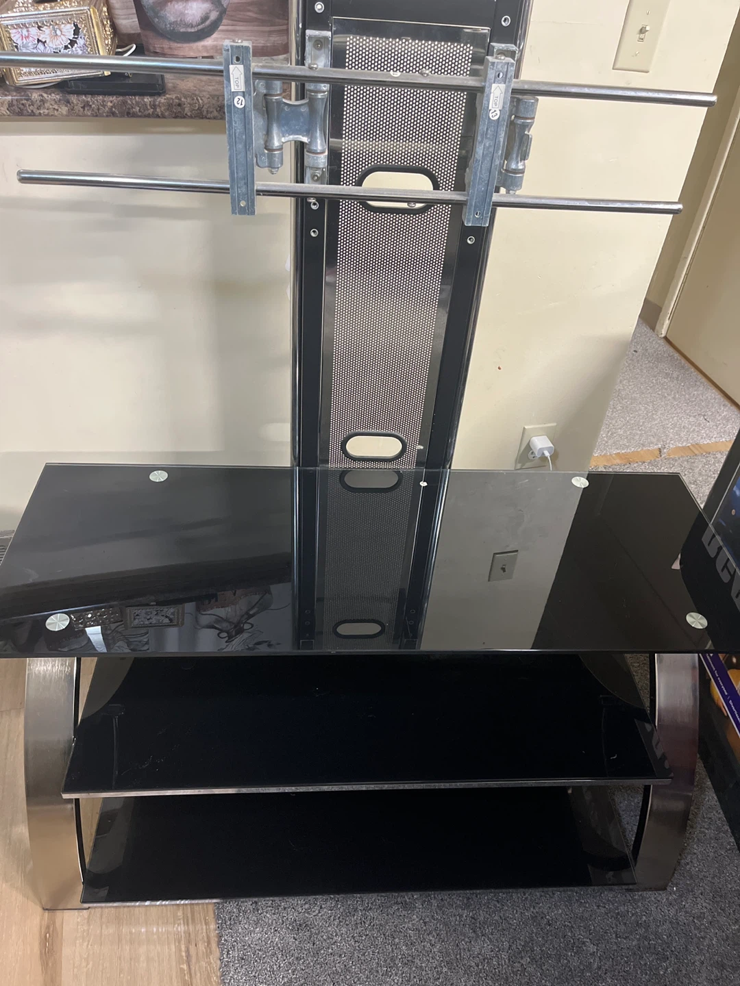 Black Glass TV Stand