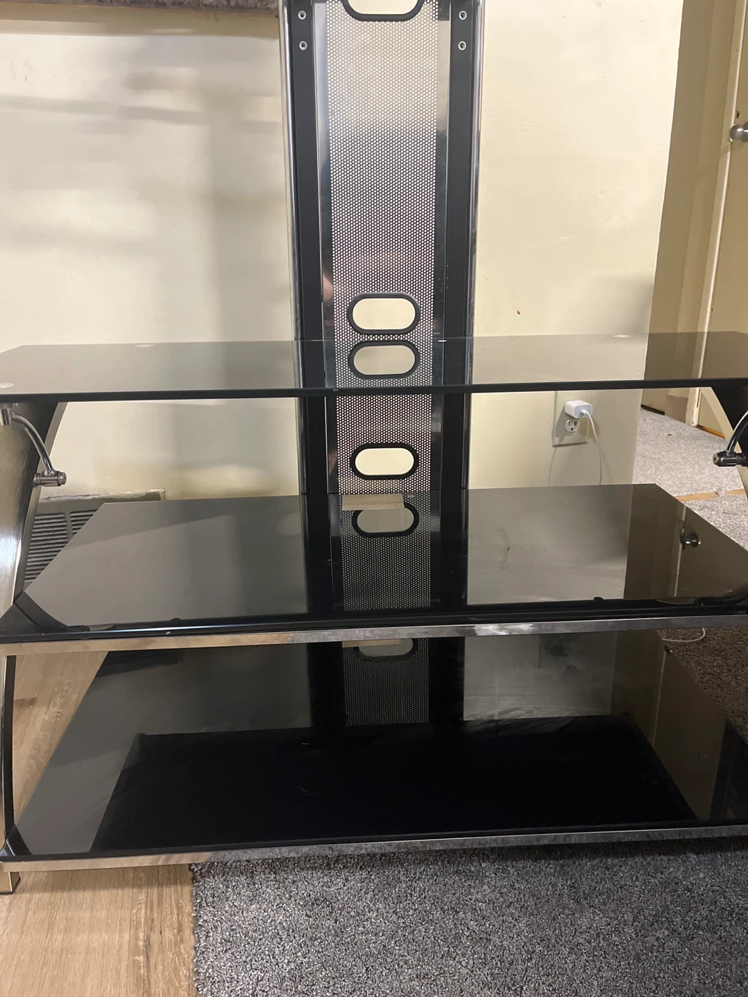 Black Glass TV Stand - photo 2