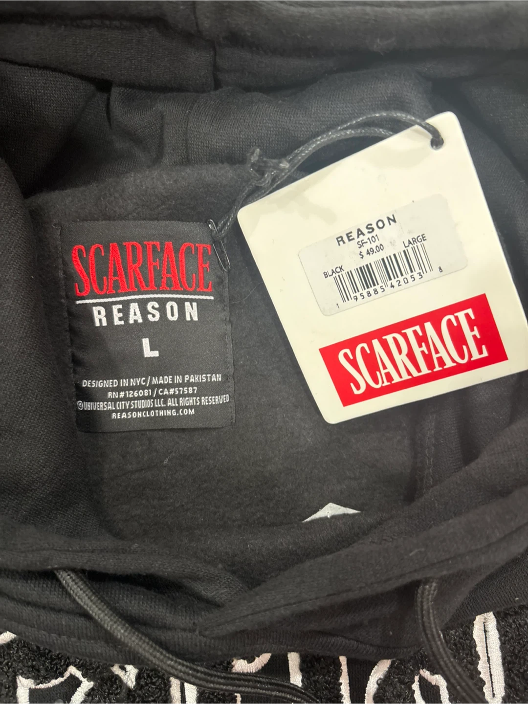 Scarface Reason Black Hoodie - Size Large - photo 2