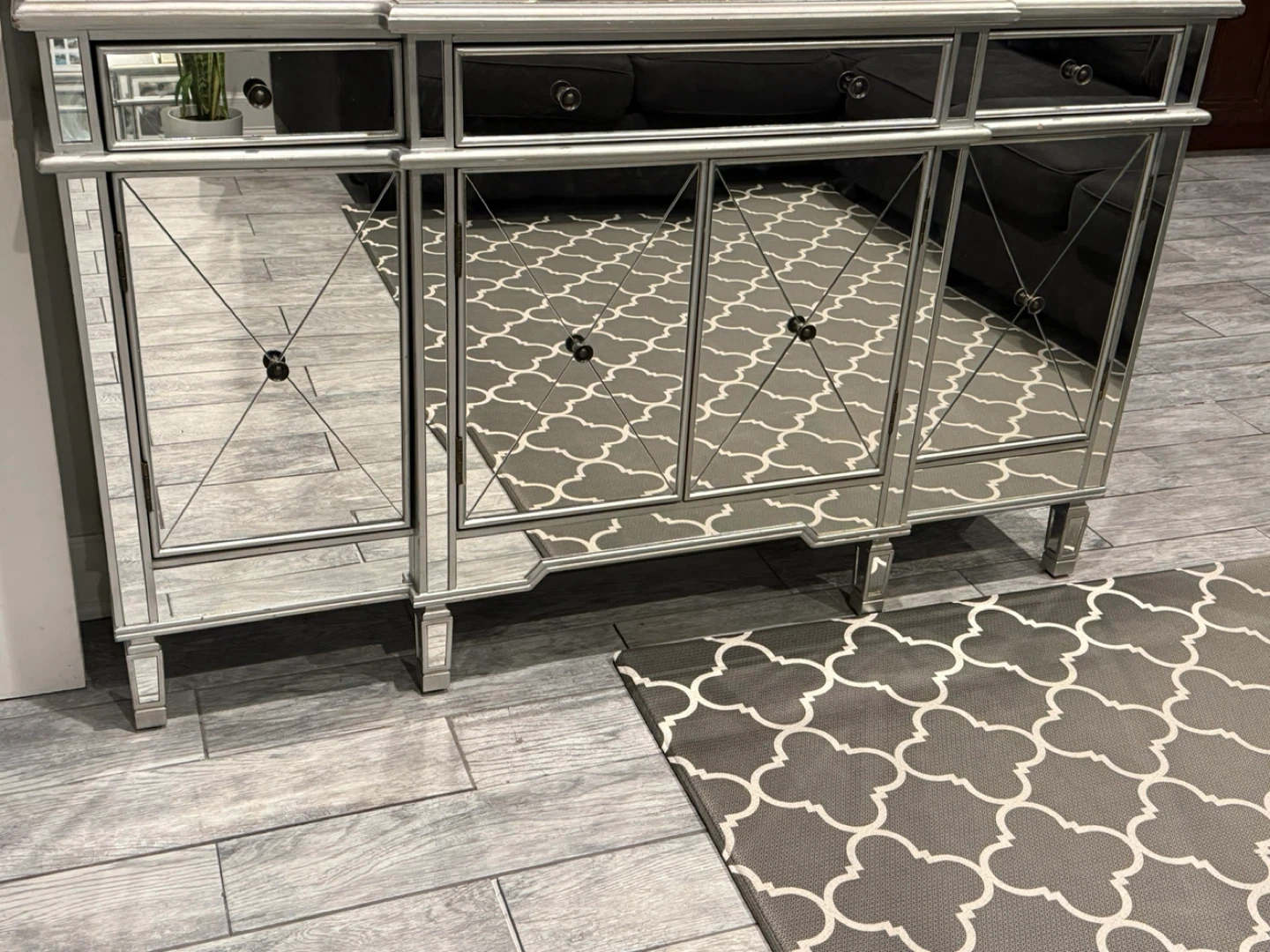 Mirrored Finish Console Table