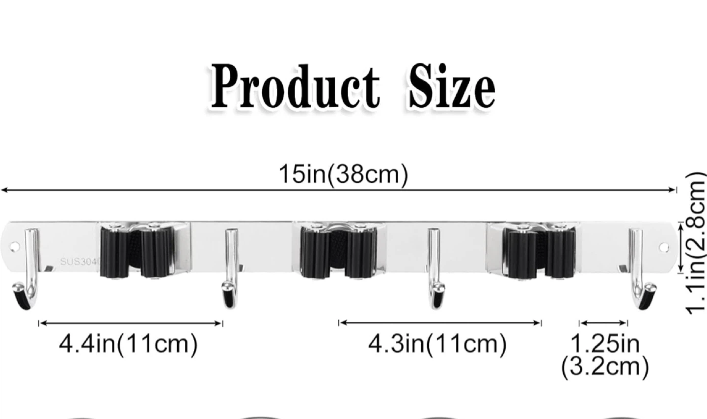 Mop Broom Holder Wall Mount - photo 4