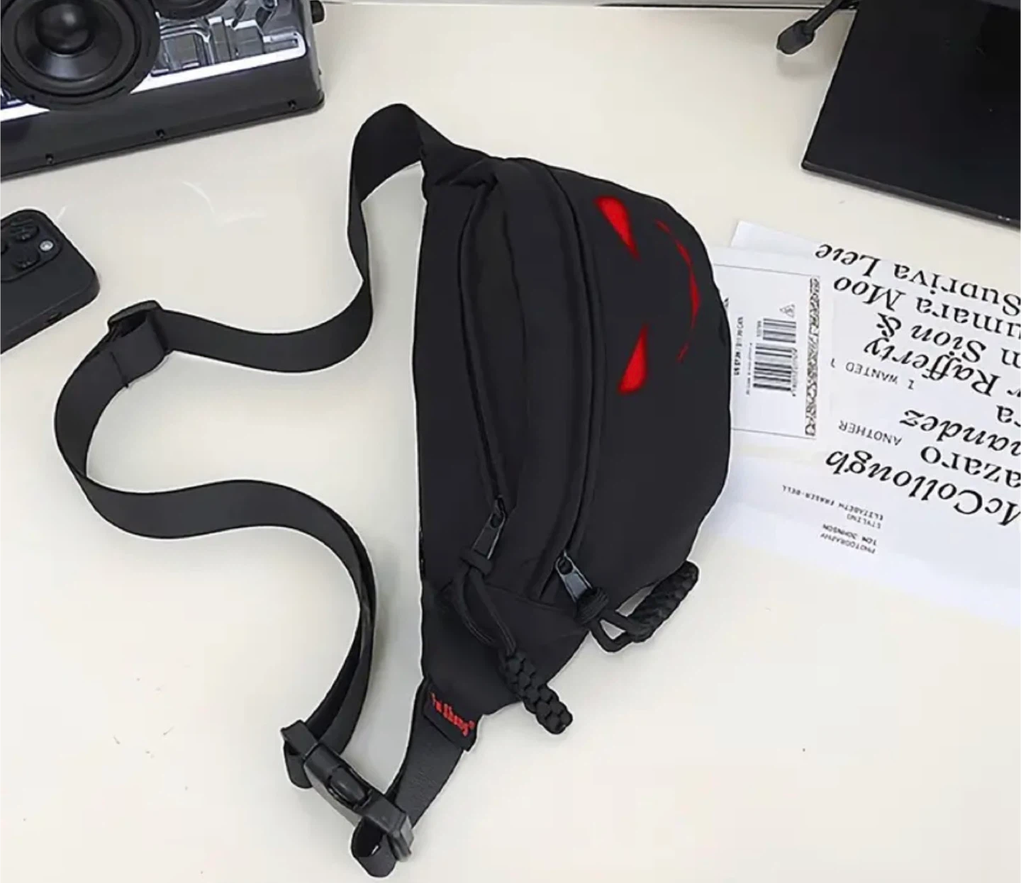 New ! Black Fanny Pack with Red Design - photo 2