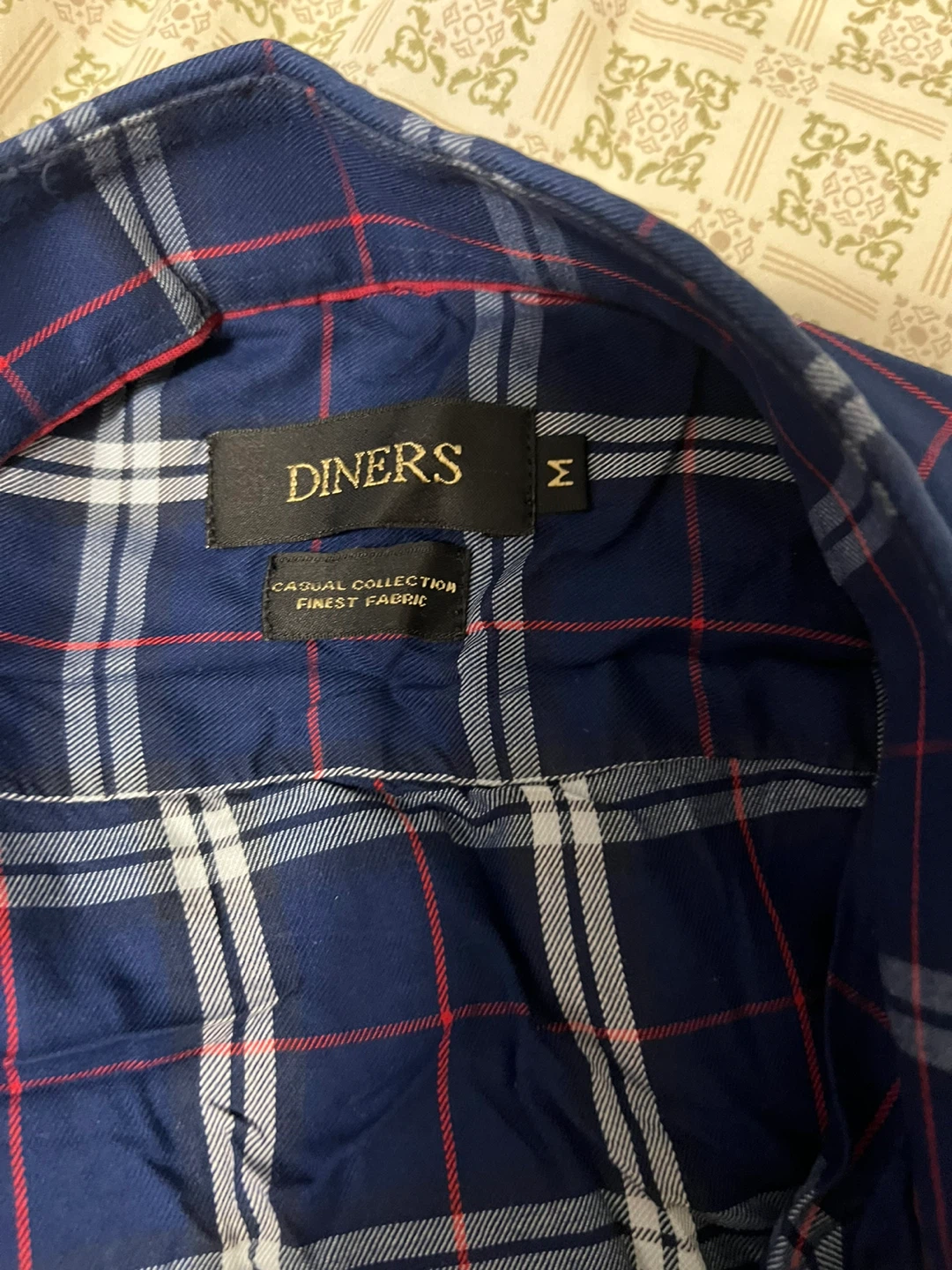 Diners Blue Plaid Button-Up Shirt - Size M - photo 2