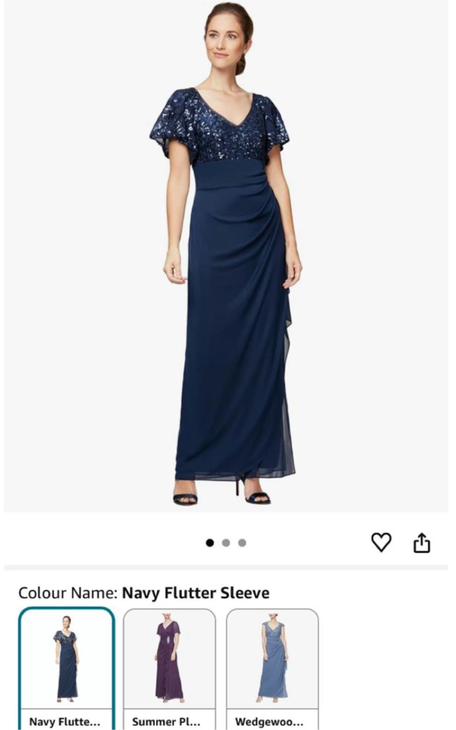 Alex Evenings Navy Sequin Bodice Dress - Size 6 - photo 3