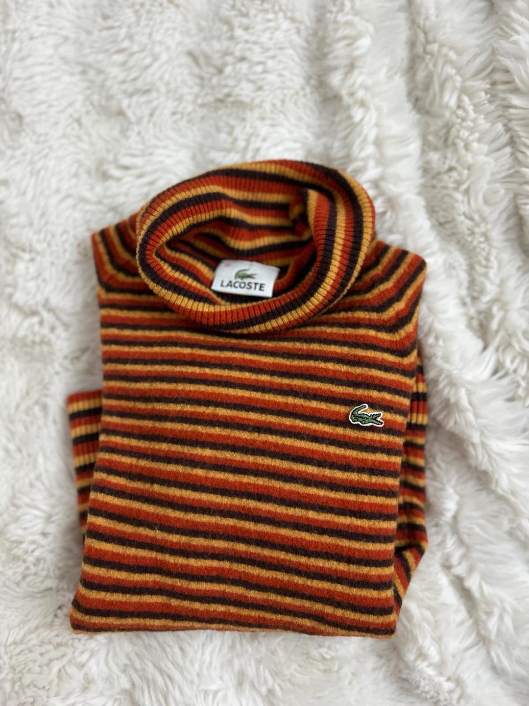 Lacoste Striped Turtleneck Top