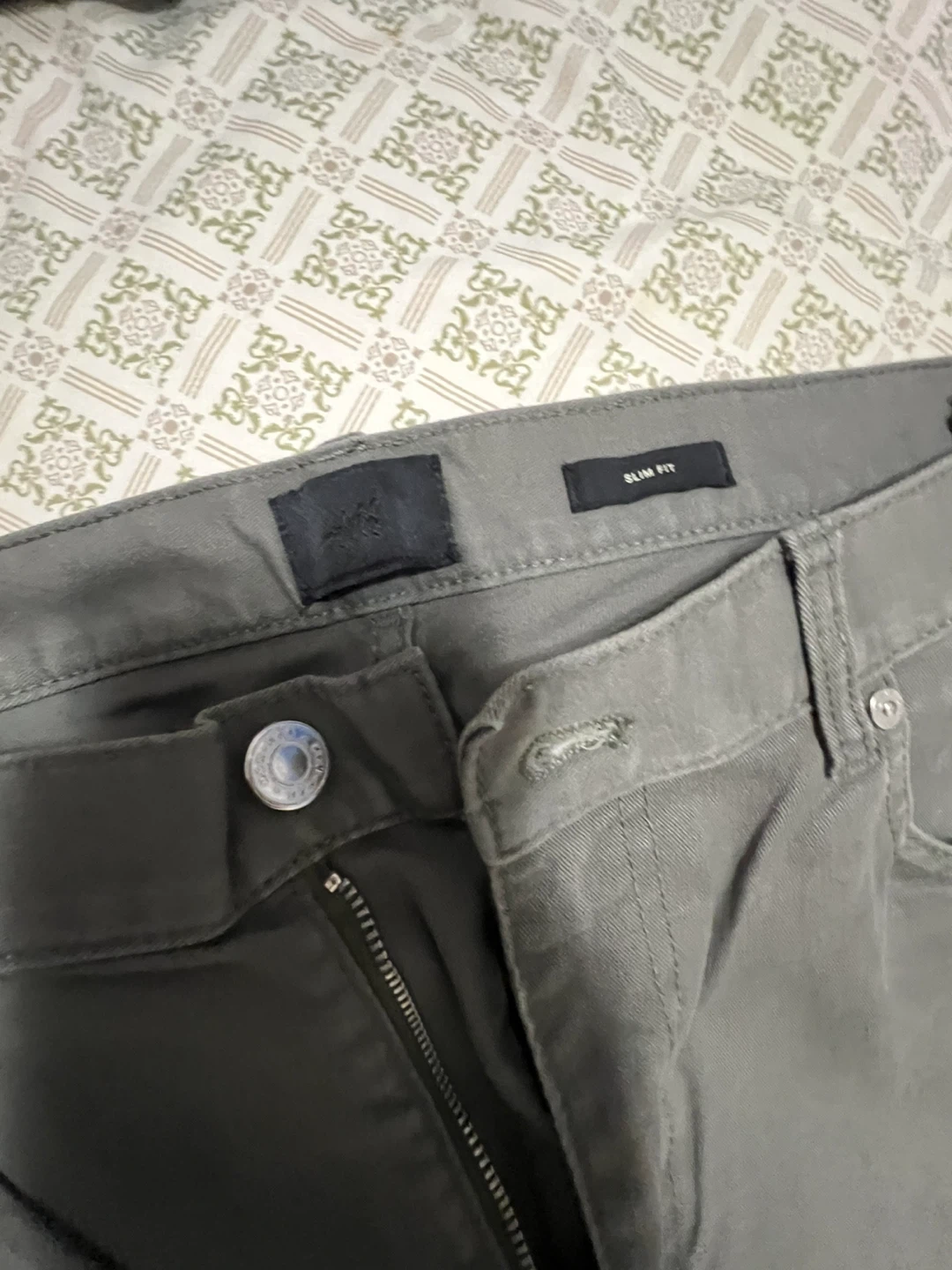 H&M Slim Fit Olive Green Pants - 34/30 - photo 2