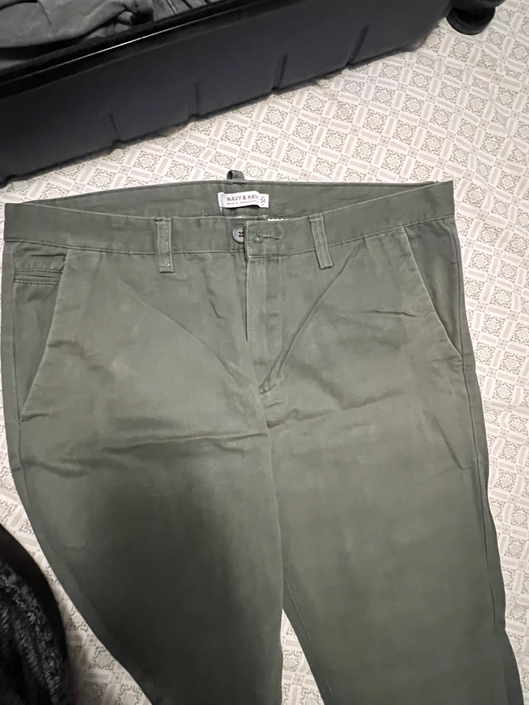 Navy & Navy Olive Green Pants - Size 34 - photo 3