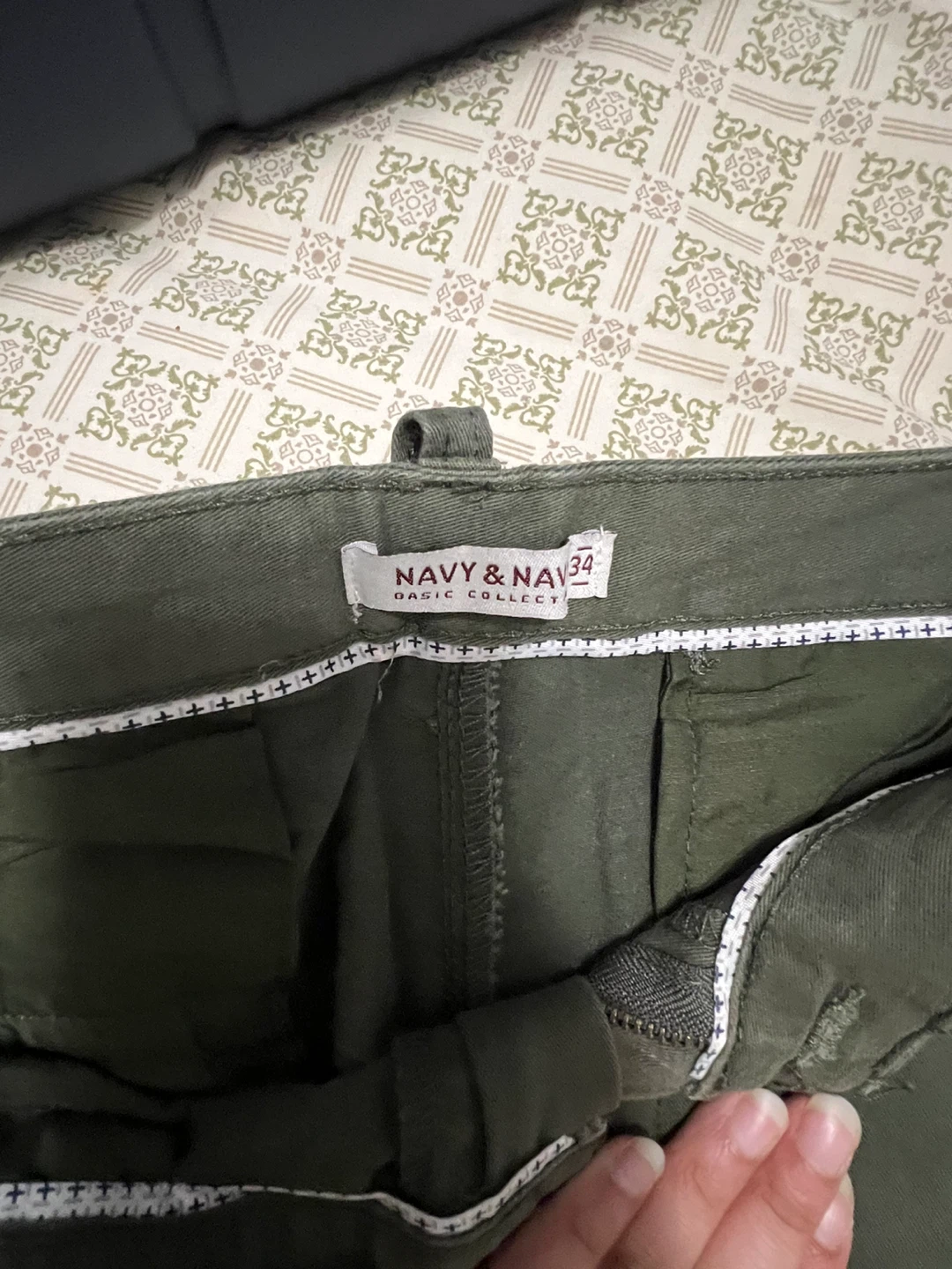 Navy & Navy Olive Green Pants - Size 34 - photo 2