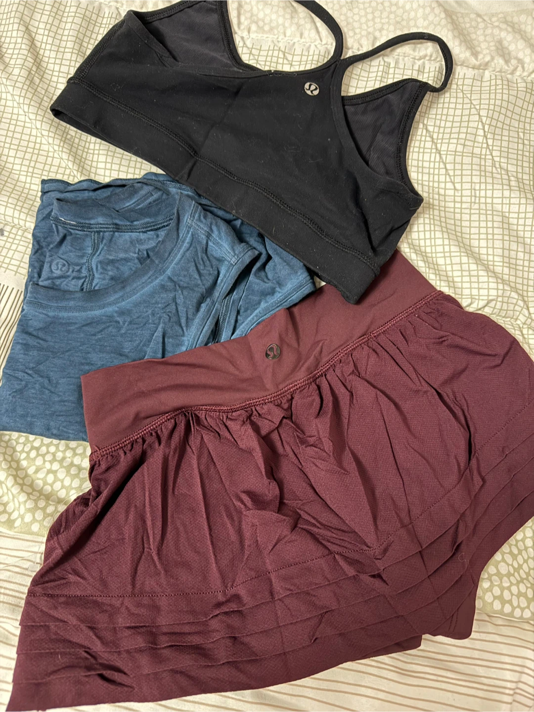 Lululemon Skort Size 4 Maroon, muscle tee & top (Bundle)