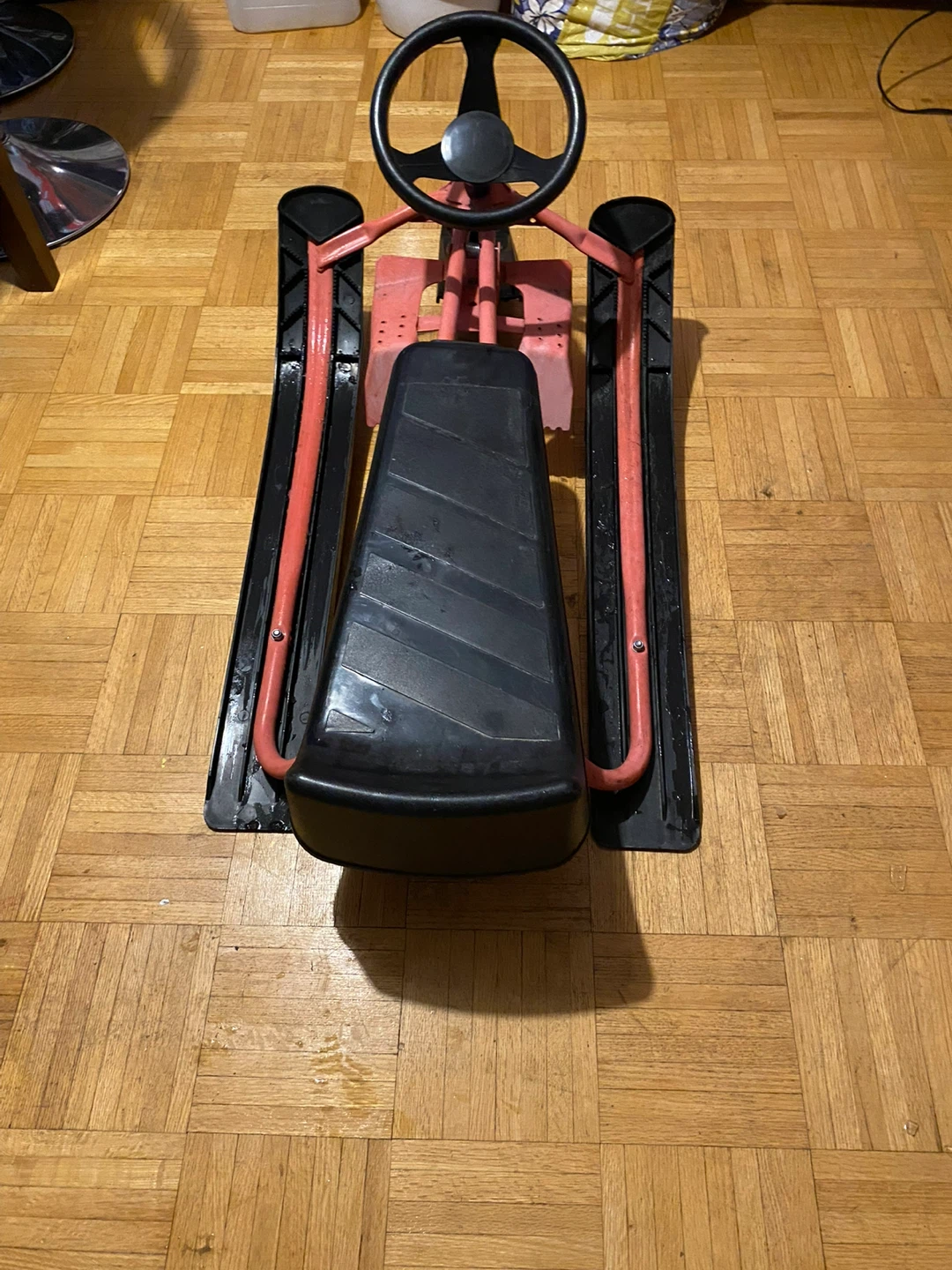 Steering Snow Sled - Black & Red