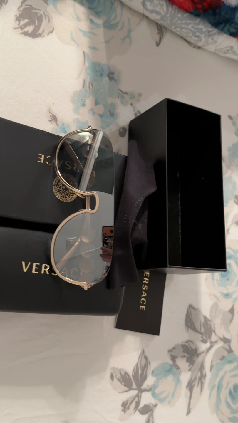 Versace OVE2230B Pale Gold/Dark Brown Sunglasses