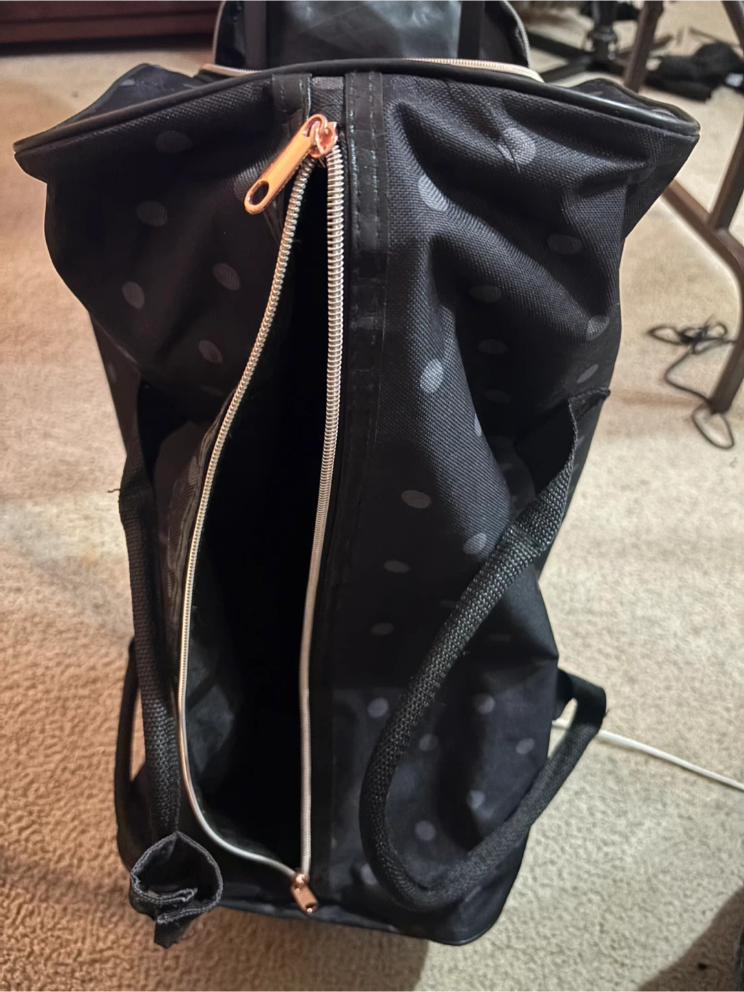 Black Polka Dot Rolling Suitcase - photo 2