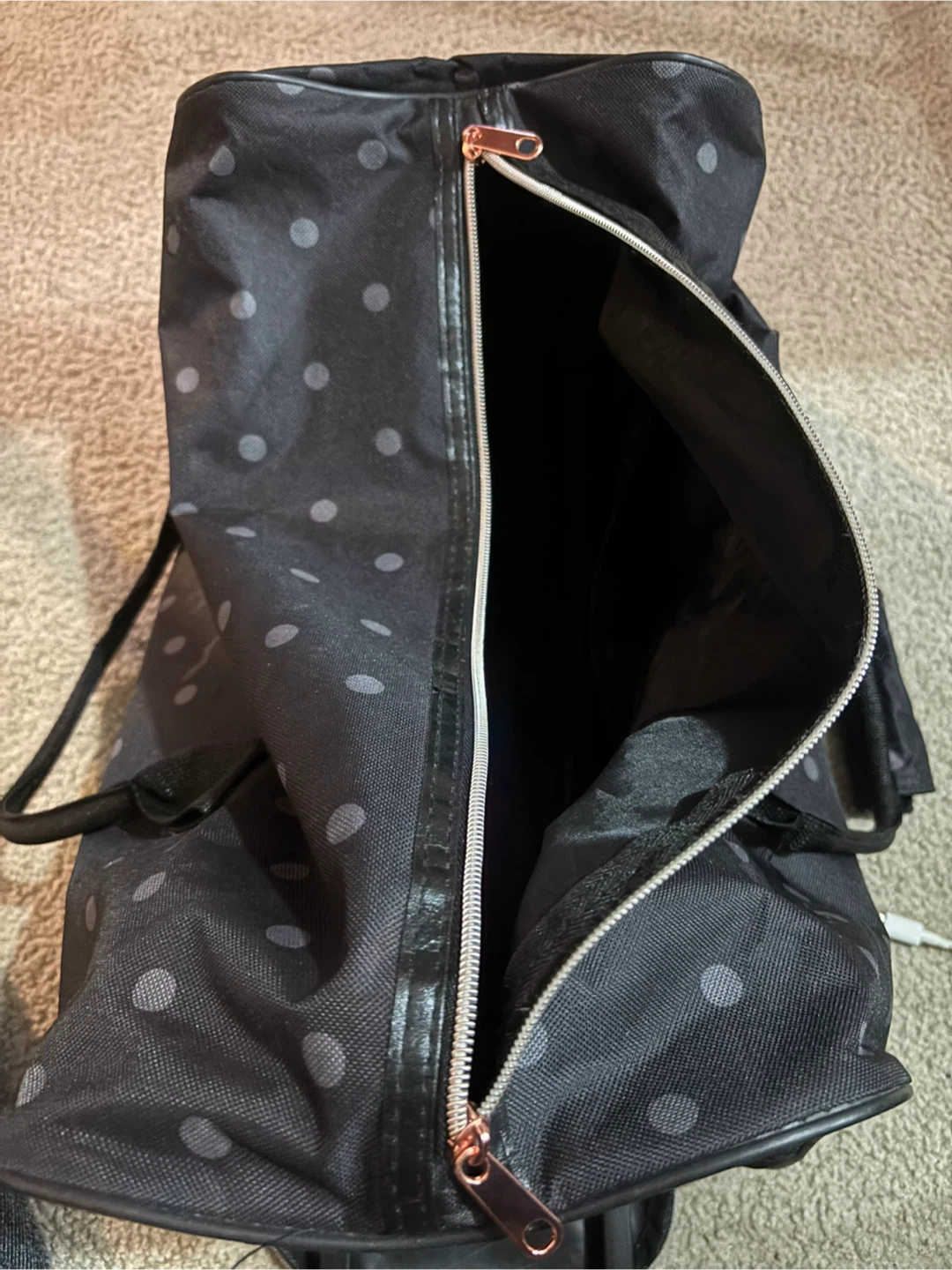 Black Polka Dot Rolling Suitcase - photo 4