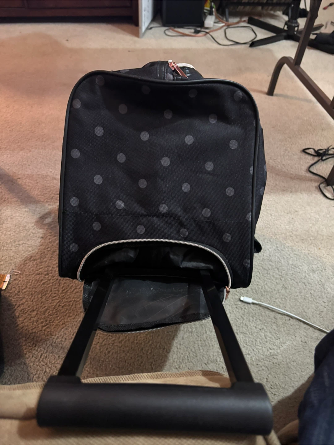 Black Polka Dot Rolling Suitcase - photo 3