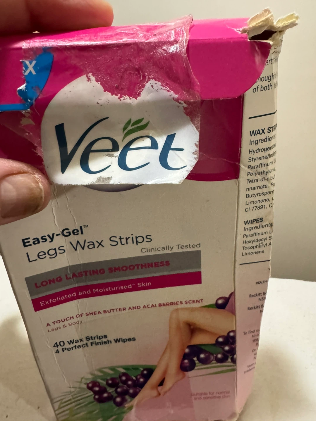 Veet Easy-Gel Legs Wax Strips 🥕