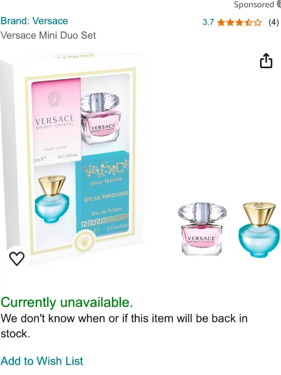 Versace Mini Duo Set - Bright Crystal & Dylan Turquoise