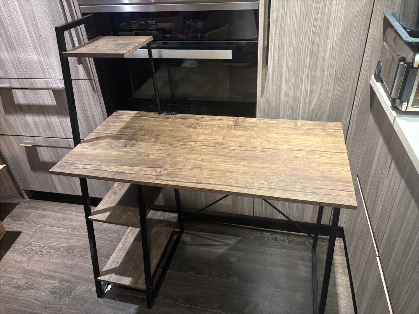 Wood and Metal Desk with Shelves - photo 3