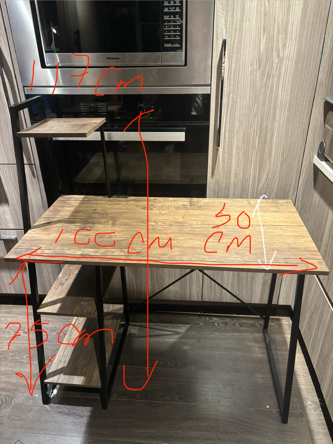 Wood and Metal Desk with Shelves