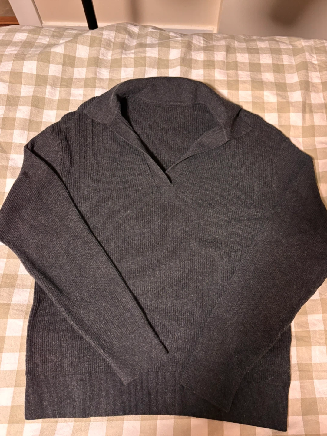 Grey Knit Long Sleeve Top