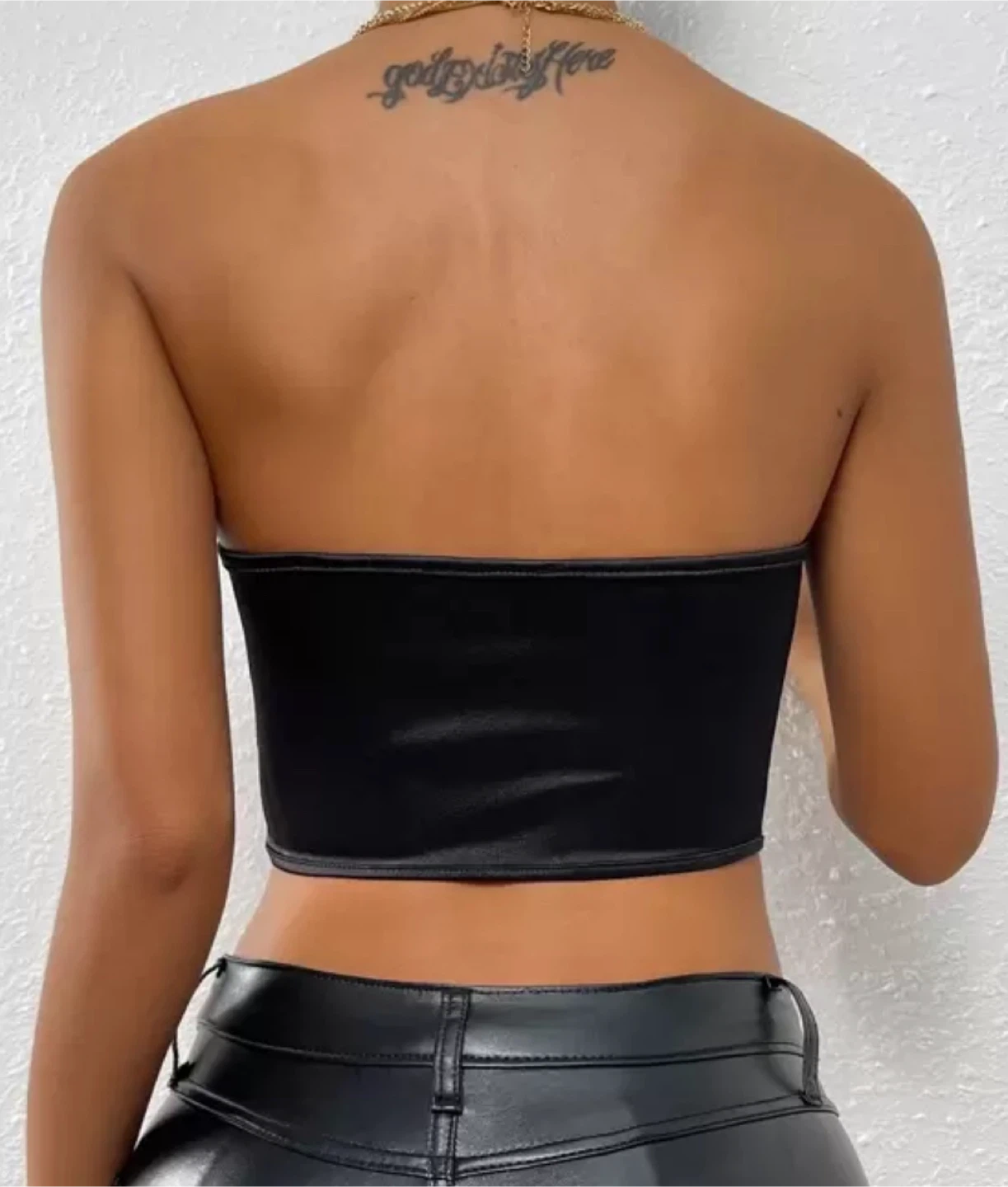 Velvet Hem Tube Top in Black - photo 3