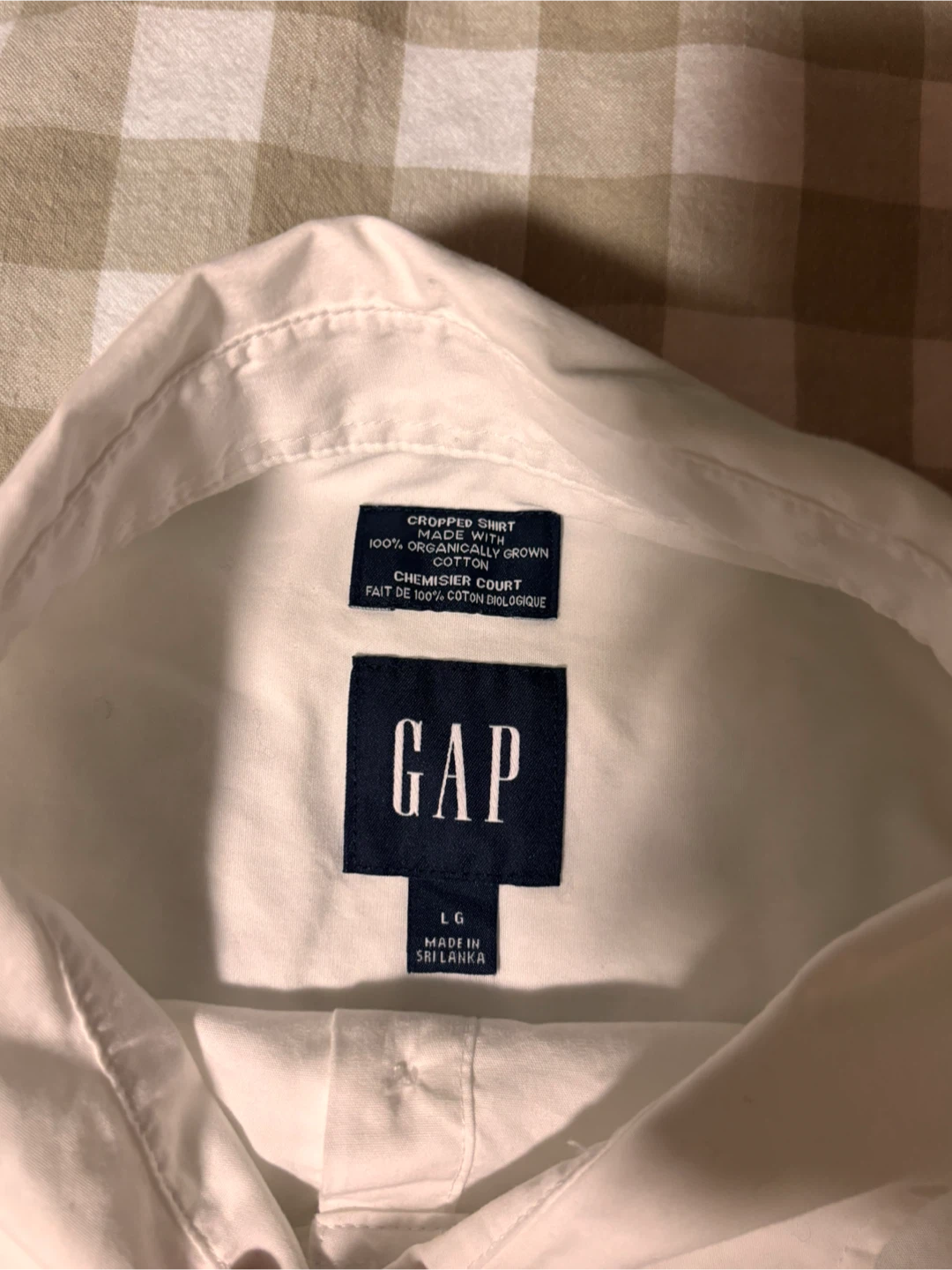 GAP Cropped White Shirt - Size Large - photo 2