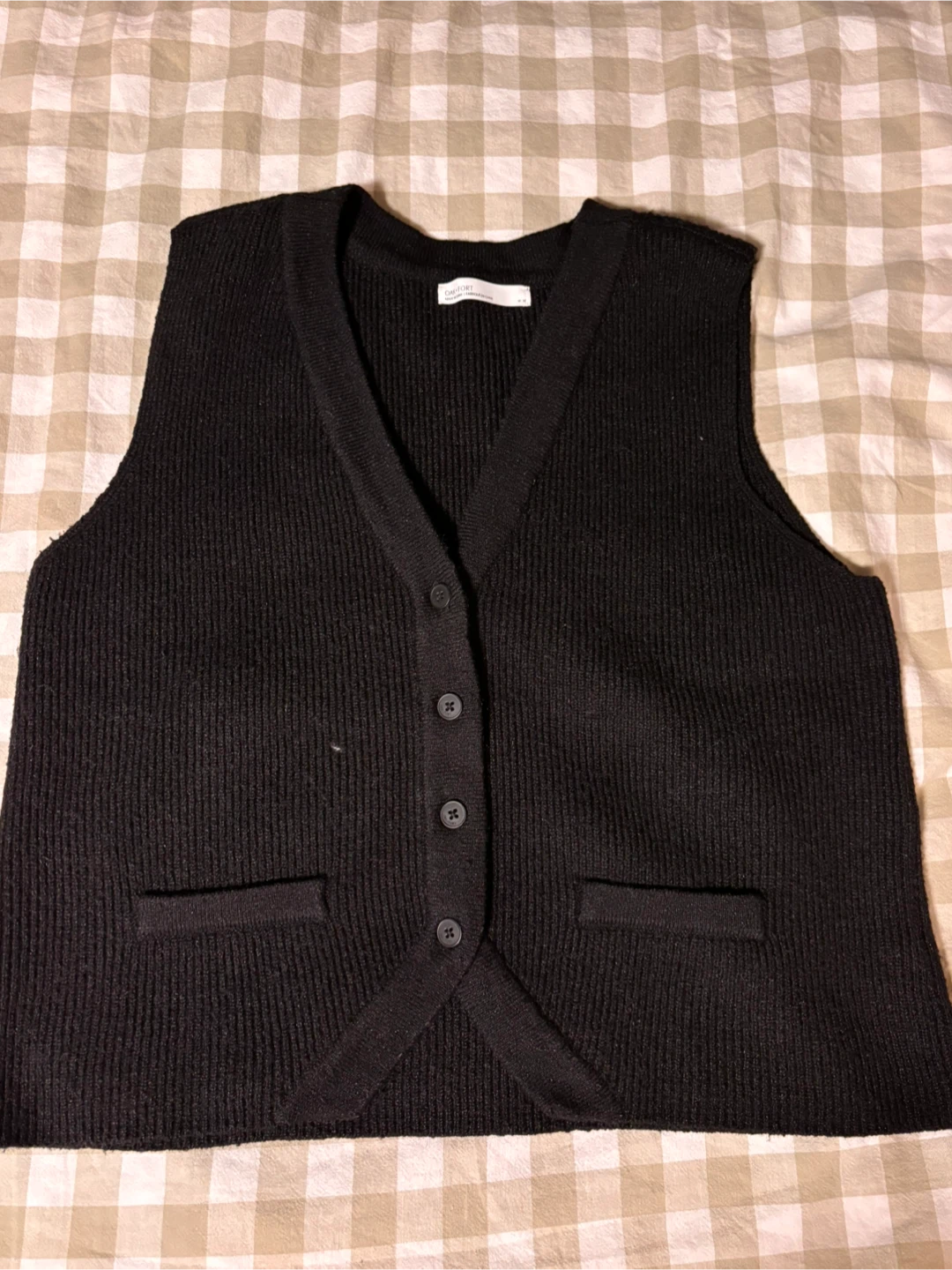 Oak + Fort Black Knit Vest - Size M