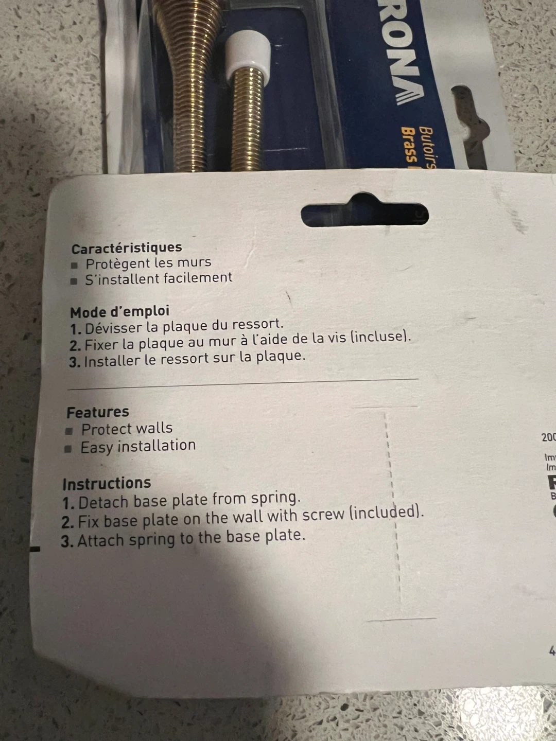 Rona Brass Finish Spring Door Stops - New! - photo 2