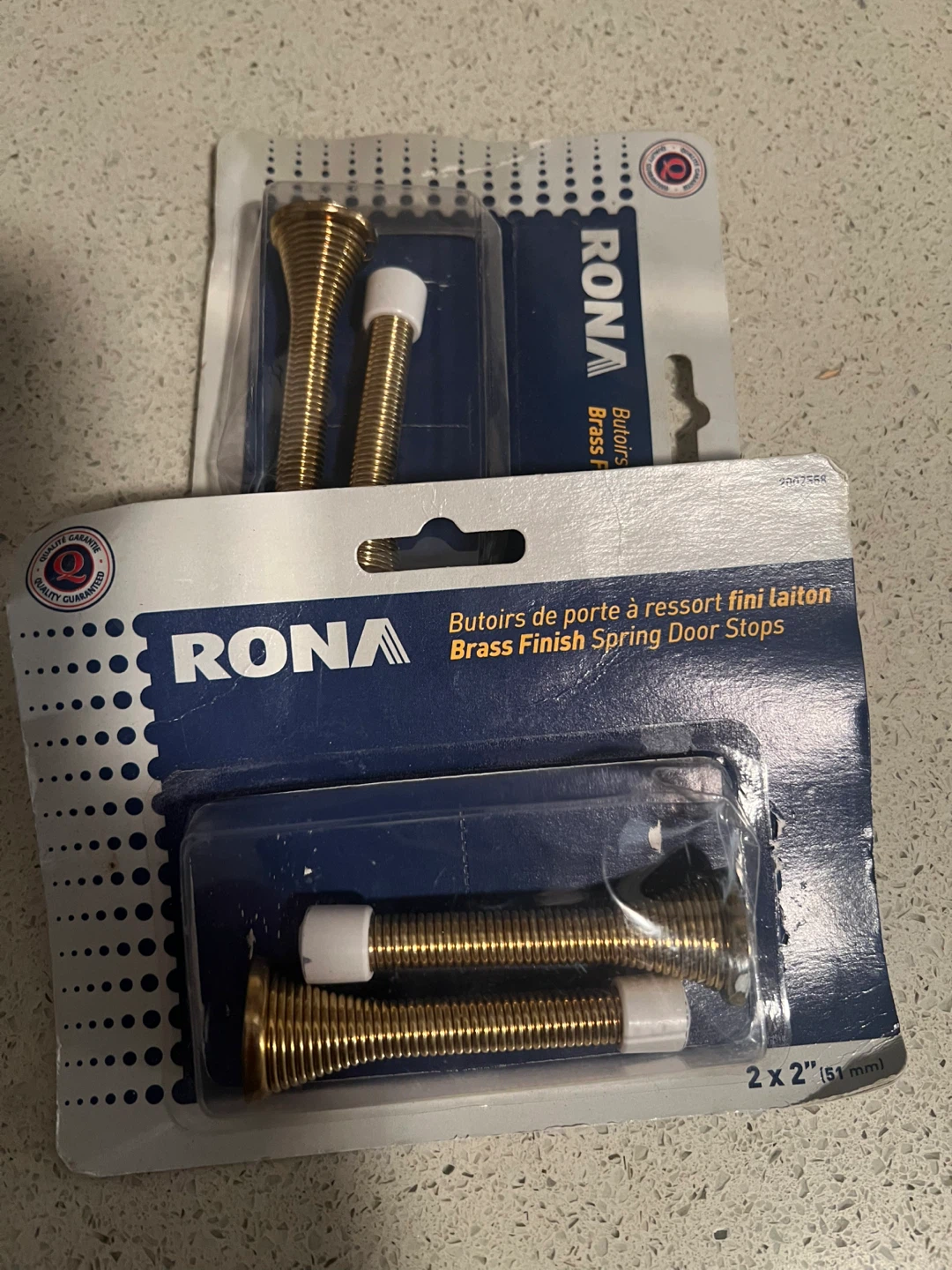Rona Brass Finish Spring Door Stops - New!