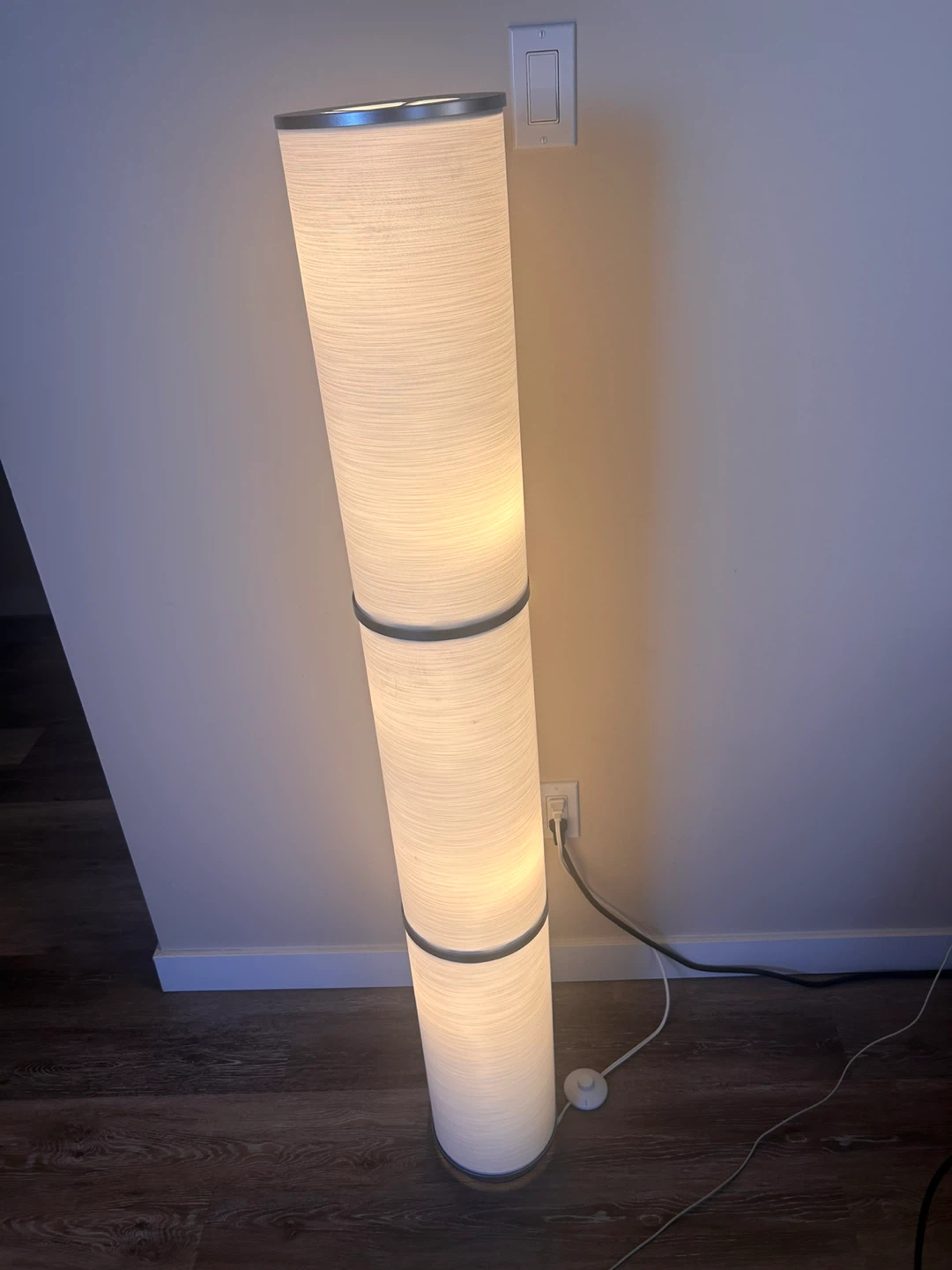 Modern White Cylinder Floor Lamp
